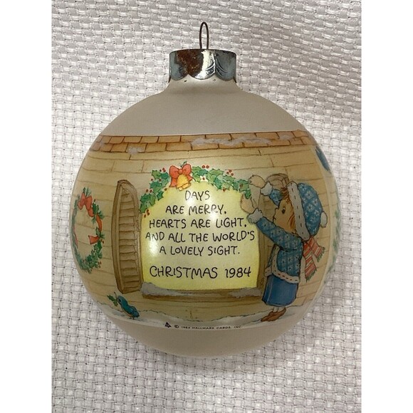 Vintage 1984 Hallmark Cards Betsy Clark 12th Satin Glass Christmas Ornament - Picture 2 of 9